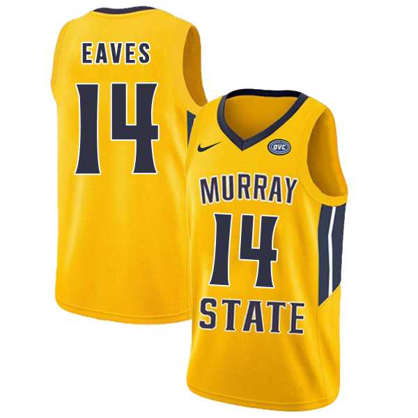 Murray State Racers #14 Jaiveon Eaves Yellow College Basketball Jersey